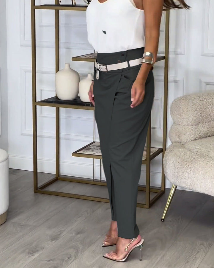 Cora™ | Patchwork Trousers with Belt