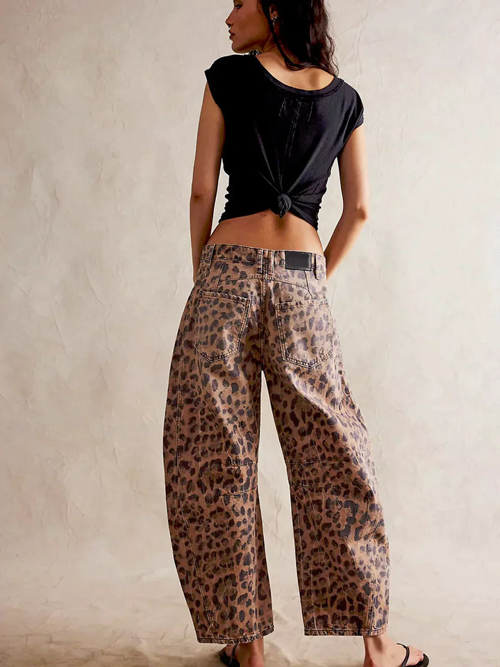 Anastasia™ | Leopard Print Barrel Jeans