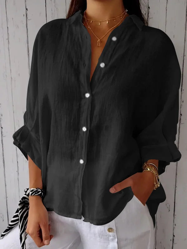 Gianna™ | Women's Cotton and Linen Solid Color Casual Shirt