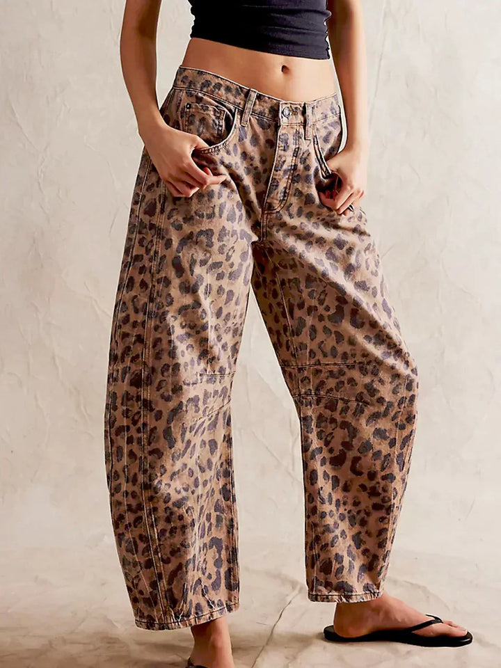 Anastasia™ | Leopard Print Barrel Jeans