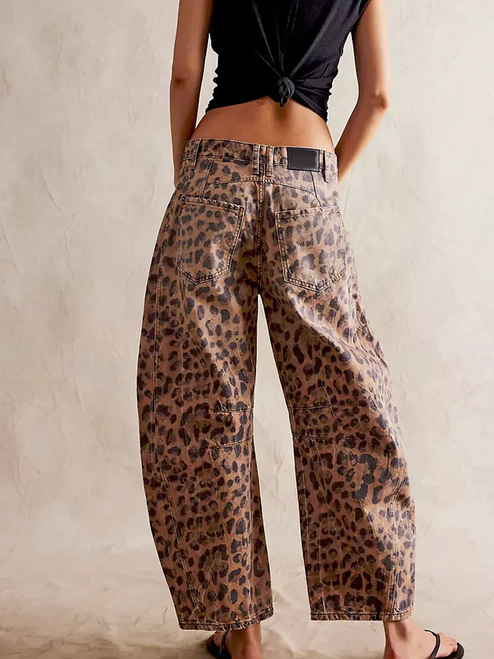 Anastasia™ | Leopard Print Barrel Jeans