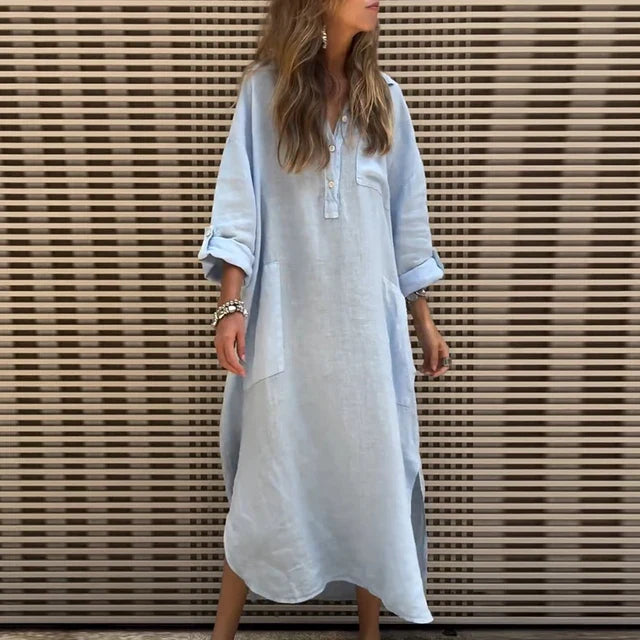 Maxine™ | Casual Cotton Blend Maxi Dress