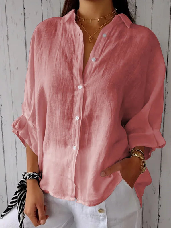 Gianna™ | Women's Cotton and Linen Solid Color Casual Shirt