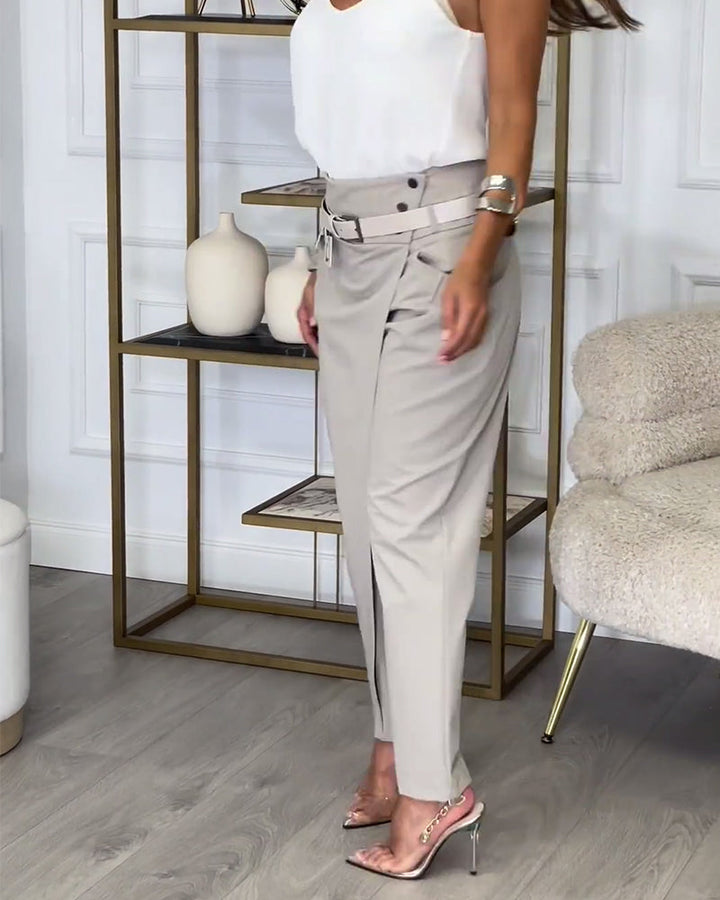 Cora™ | Patchwork Trousers with Belt