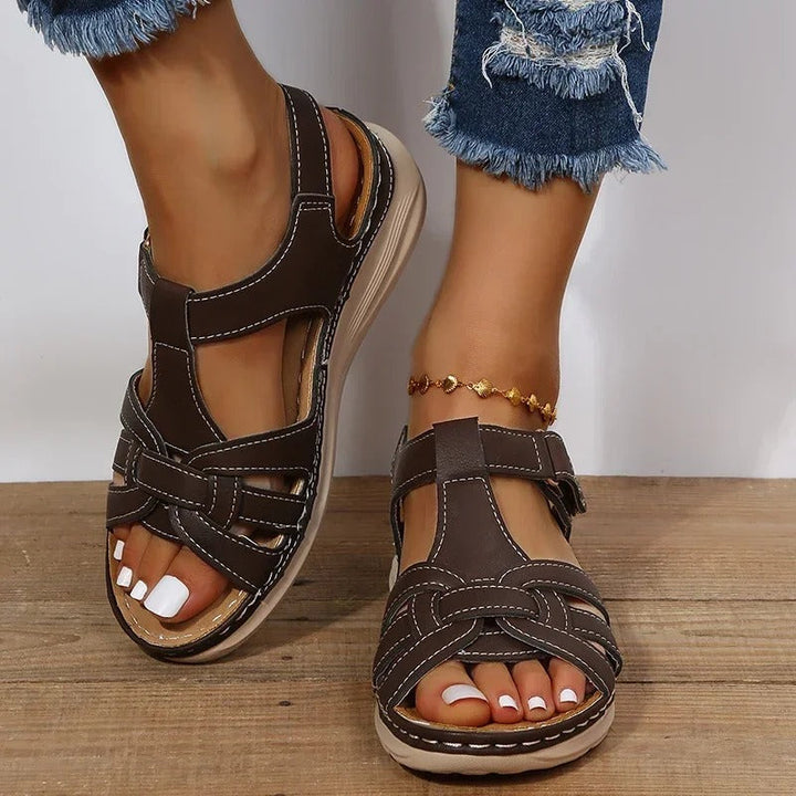 Iris™ | Elegant Orthopaedic Leather Sandals for Optimal Comfort